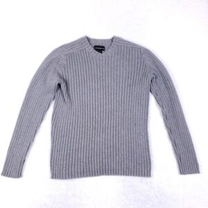 Craft & Barrow Men's Ribbed Knit Sweater Large Gray V-Neck Pullover‎ Australia